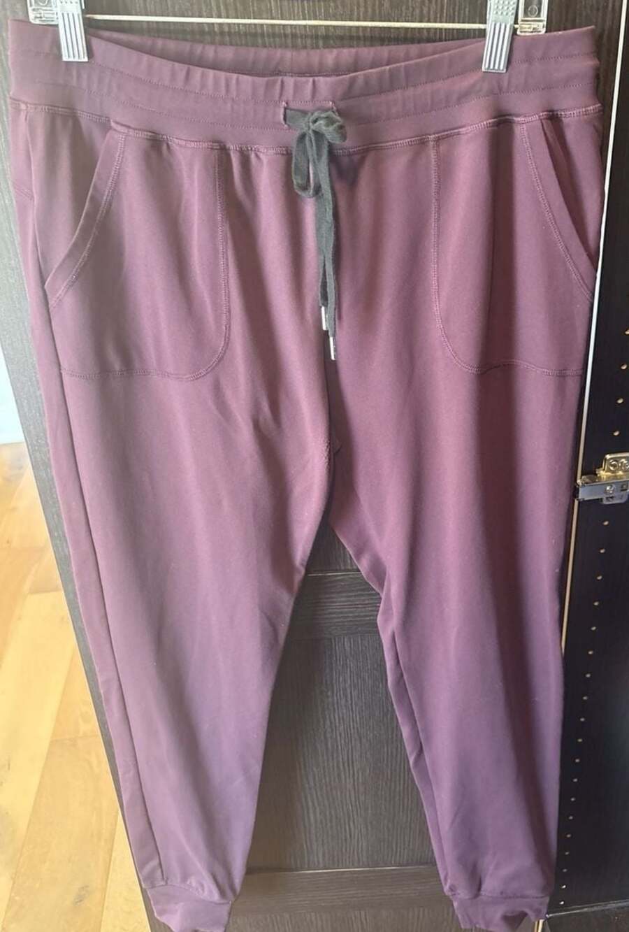 ZYIA Active Unwind Joggers in Plum Purple Nylon Spandex